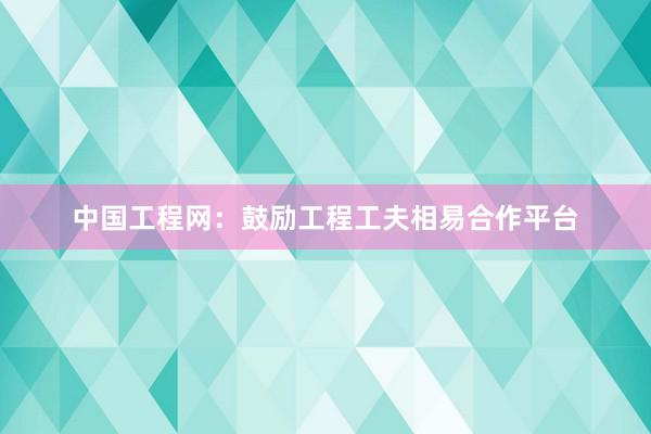 中国工程网：鼓励工程工夫相易合作平台